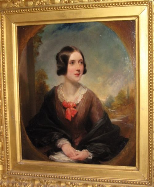 fig 2. Fine Oil On Panel Portrait Of A Lady