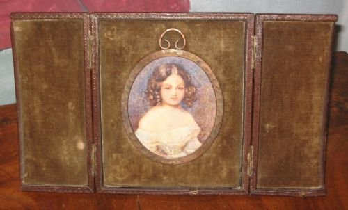 Fine Watercolour Miniature of a Young Girl