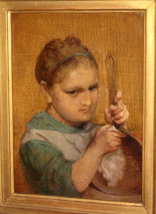 fig 1. Superb Oil of 'The little pot polisher'