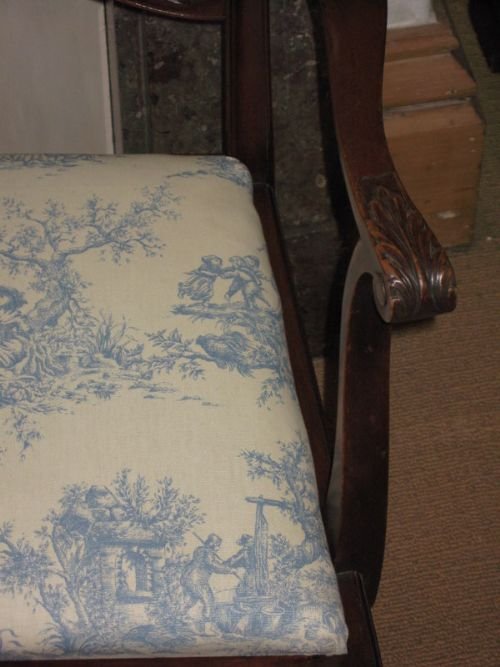 fig 3. Pair Dwarf Chippendale Style Armchairs
