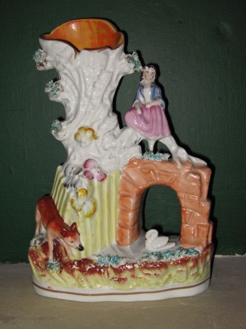 Victorian Staffordshire Spill Vase Group