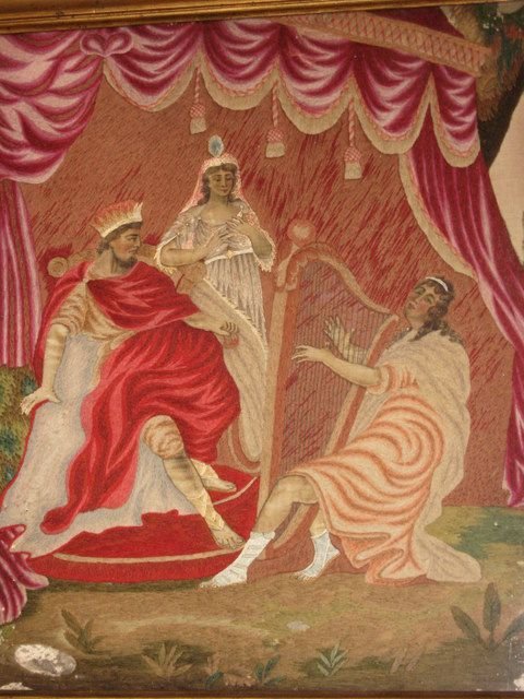fig 1. GOOD GEORGIAN NEEDLEWORK CLASSICAL SUBJECT
