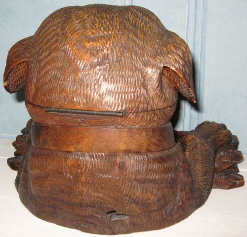 SUPERB LARGE BLACK FOREST DOG TOBACCO JAR - ADDITIONAL PHOTO 3