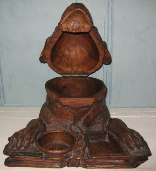 SUPERB LARGE BLACK FOREST DOG TOBACCO JAR - ADDITIONAL PHOTO 4