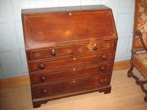 rare georgian painted pine bureau - CATEGORY: ANTIQUE BUREAU - DATED 1800