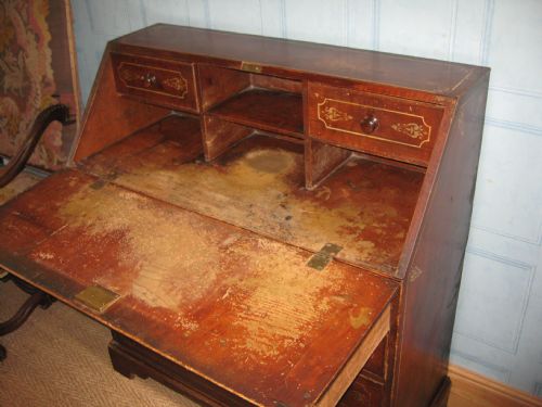 RARE GEORGIAN PAINTED PINE BUREAU - ADDITIONAL PHOTO 5