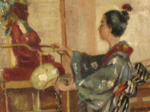 FINE VICTORIAN OIL OF A JAPANESE LADY - ADDITIONAL PHOTO 5