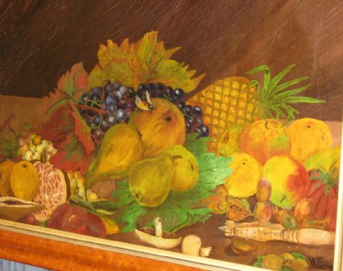 NAIVE VICTORIAN OIL STILL LIFE - ADDITIONAL PHOTO 2