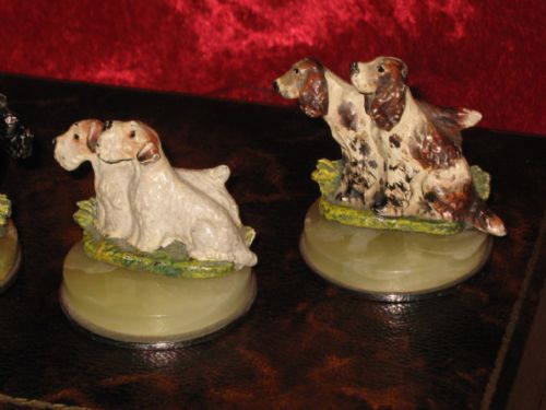 SUPERB BOXED SET OF COLD PAINTED BRONZE MENU HOLDERS - ADDITIONAL PHOTO 3
