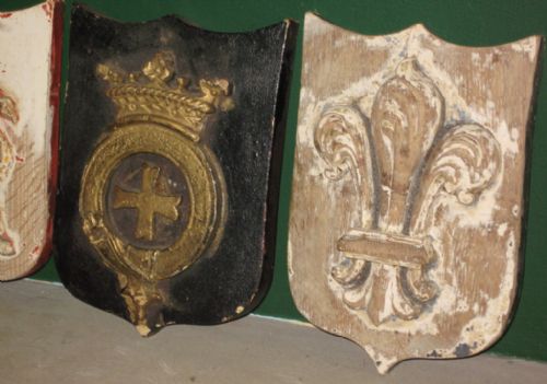 SET OF SIX CARVED OAK HERALDIC SHIELDS - ADDITIONAL PHOTO 2