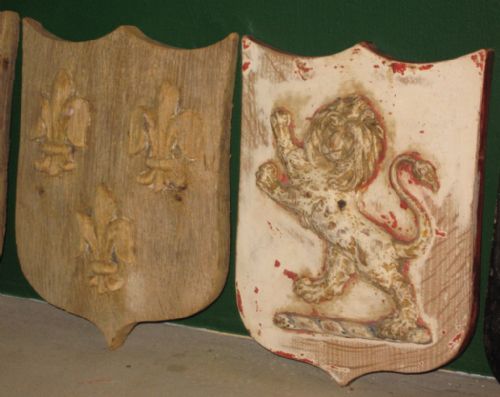 SET OF SIX CARVED OAK HERALDIC SHIELDS - ADDITIONAL PHOTO 3