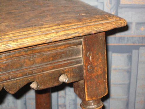 RARE ORIGINAL CHARLES I OAK JOINT STOOL - ADDITIONAL PHOTO 7