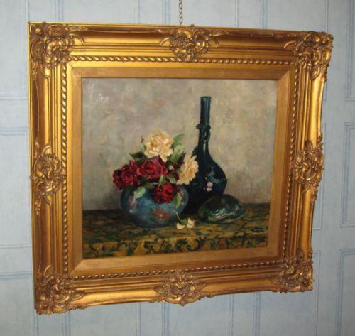 superb victorian oil still life - CATEGORY: ANTIQUE ART - DATED 1890