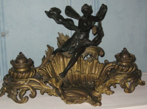 french bronze encrier by fervillesuan - CATEGORY: ANTIQUE METAL - DATED 1890