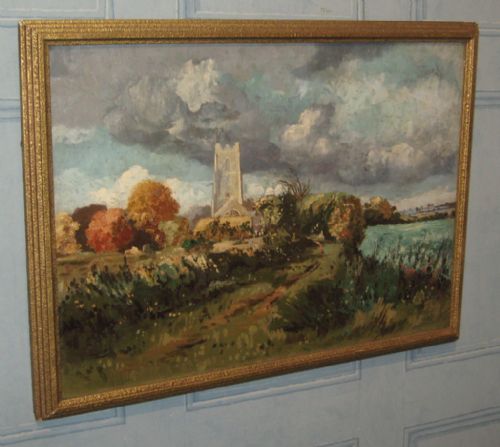Oil Painting of Corton, Suffolk by William Sid Reed