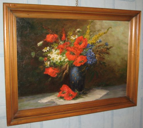 still life in oil by wilhelm schutze - CATEGORY: ANTIQUE ART - DATED 1890