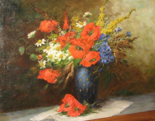 STILL LIFE IN OIL BY WILHELM SCHUTZE - ADDITIONAL PHOTO 2