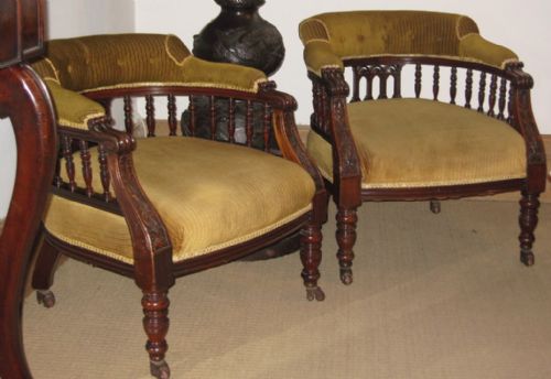 PAIR OF QUALITY VICTORIAN TUB ARMCHAIRS - ADDITIONAL PHOTO 1