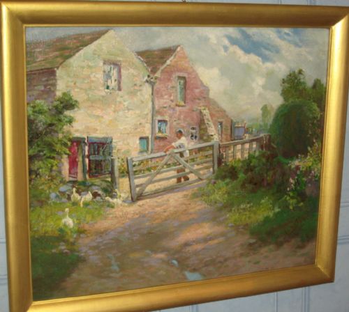FARMYARD OIL BY FREDERICK DAVENPORT BATES - ADDITIONAL PHOTO 1
