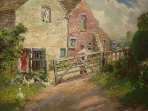 FARMYARD OIL BY FREDERICK DAVENPORT BATES - ADDITIONAL PHOTO 2