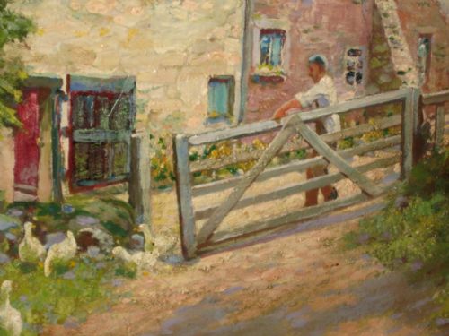 FARMYARD OIL BY FREDERICK DAVENPORT BATES - ADDITIONAL PHOTO 3