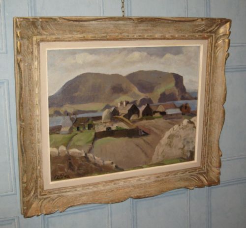 scottish oil of hoy hills orkney - CATEGORY: ANTIQUE ART - DATED 1950