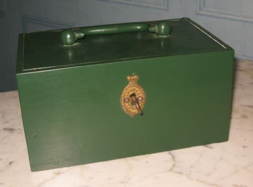 victorian small iron strong box - CATEGORY: ANTIQUE BOXES - DATED 1900