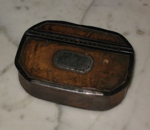 GEORGIAN LEATHER SNUFF BOX - ADDITIONAL PHOTO 1