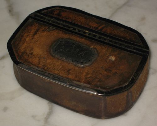 GEORGIAN LEATHER SNUFF BOX - ADDITIONAL PHOTO 2