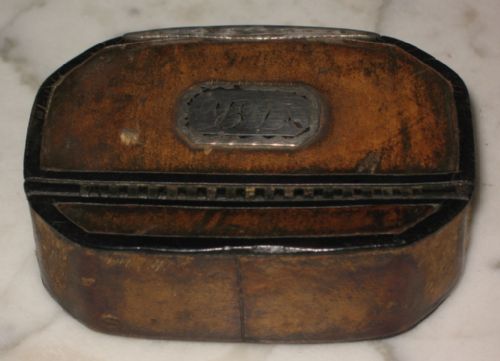 GEORGIAN LEATHER SNUFF BOX - ADDITIONAL PHOTO 3