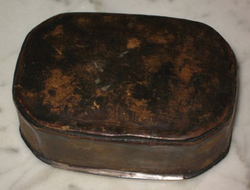 GEORGIAN LEATHER SNUFF BOX - ADDITIONAL PHOTO 4