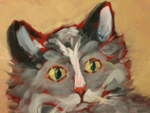 ITALIAN OIL PAINTING OF A CAT - ADDITIONAL PHOTO 3
