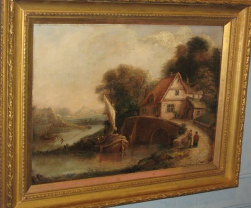 FINE EARLY NINETEENTH CENTURY LANDSCAPE OIL - ADDITIONAL PHOTO 1