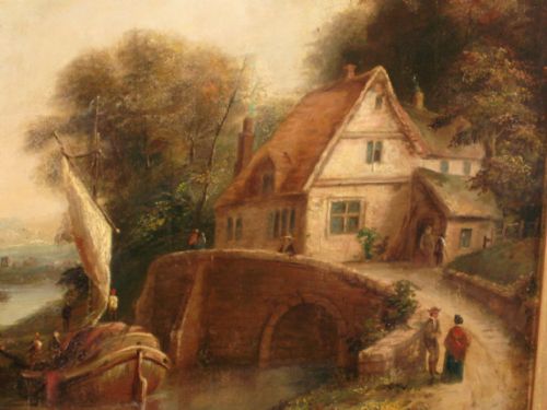 FINE EARLY NINETEENTH CENTURY LANDSCAPE OIL - ADDITIONAL PHOTO 2