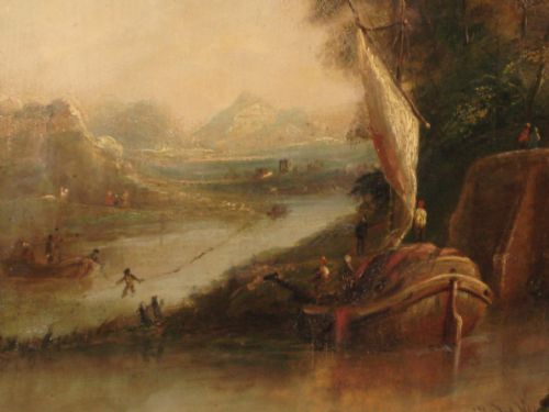 FINE EARLY NINETEENTH CENTURY LANDSCAPE OIL - ADDITIONAL PHOTO 3