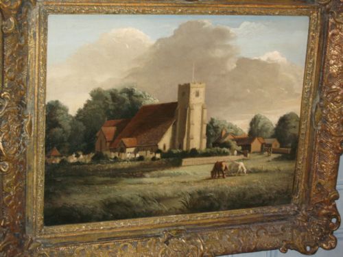OIL OF A WEST SUSSEX CHURCH - ADDITIONAL PHOTO 2
