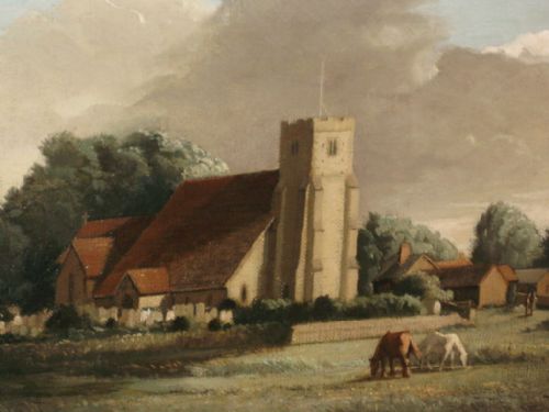 OIL OF A WEST SUSSEX CHURCH - ADDITIONAL PHOTO 3