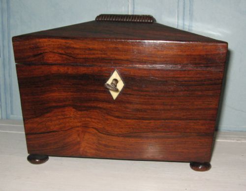 CHARMING REGENCY ROSEWOOD TEA CADDY - ADDITIONAL PHOTO 1