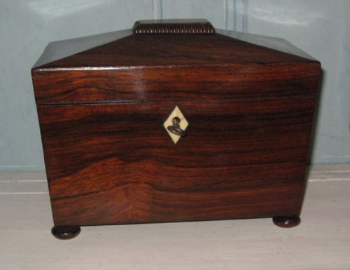 CHARMING REGENCY ROSEWOOD TEA CADDY - ADDITIONAL PHOTO 2
