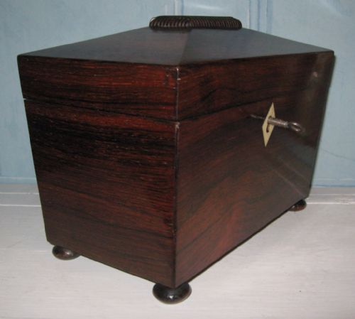 CHARMING REGENCY ROSEWOOD TEA CADDY - ADDITIONAL PHOTO 3