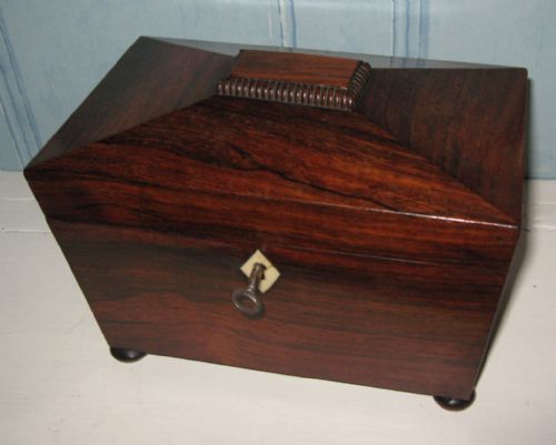 CHARMING REGENCY ROSEWOOD TEA CADDY - ADDITIONAL PHOTO 4