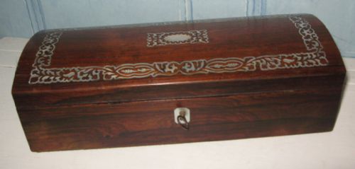 regency rosewood and mother of pearl glove box - CATEGORY: ANTIQUE BOXES - DATED 1800