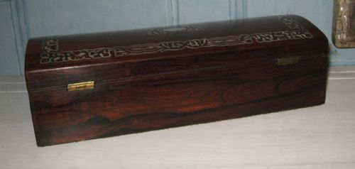 REGENCY ROSEWOOD AND MOTHER OF PEARL GLOVE BOX - ADDITIONAL PHOTO 2