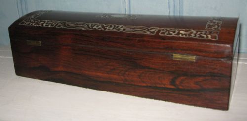 REGENCY ROSEWOOD AND MOTHER OF PEARL GLOVE BOX - ADDITIONAL PHOTO 3