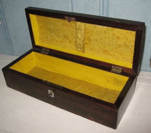 REGENCY ROSEWOOD AND MOTHER OF PEARL GLOVE BOX - ADDITIONAL PHOTO 6