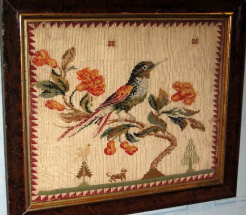 VICTORIAN HUMMINGBIRD NEEDLEWORK - ADDITIONAL PHOTO 1