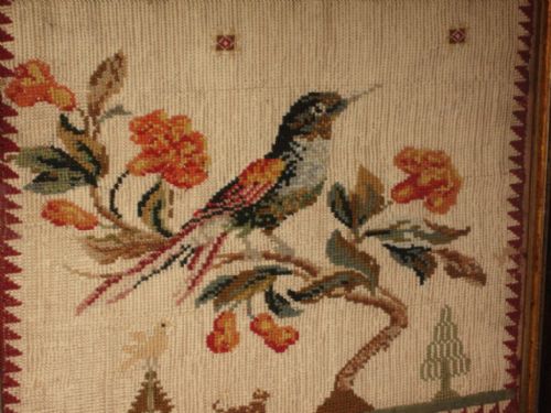 VICTORIAN HUMMINGBIRD NEEDLEWORK - ADDITIONAL PHOTO 2