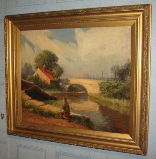 oil of nottingham by ernest owen cooke - CATEGORY: ANTIQUE ART - DATED 1930
