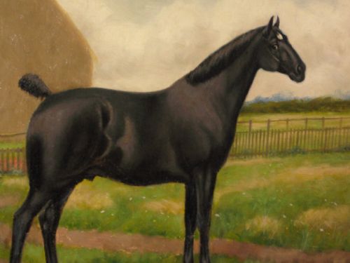 HORSE PORTRAIT OIL BY JOHN MILNER - ADDITIONAL PHOTO 4