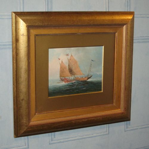 gouache of burmese junk - CATEGORY: ANTIQUE ART - DATED 1900